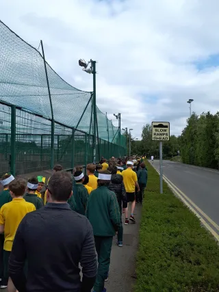 Senior Soccer League Final - Supporters walking to UCD Bowl