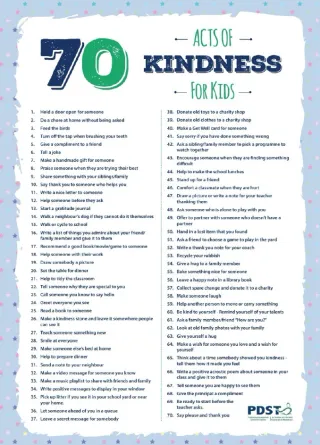 70 acts of Kindness for Kids