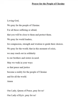 prayer for Ukraine 
