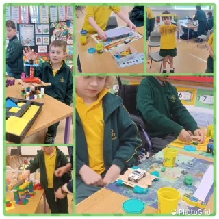 The boys in Ms Brennan's senior infants enjoyed building bridges.